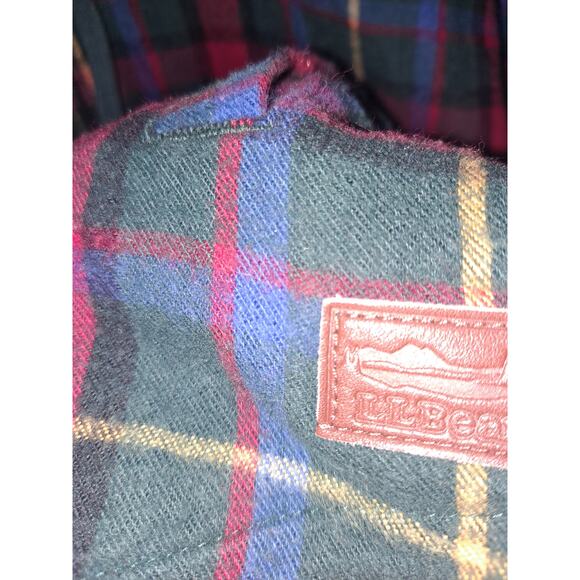 L.L. Bean Relaxed Fit Full Zip Plaid Flannel Hooded Lightweight Jacket Size L - Picture 5 of 9